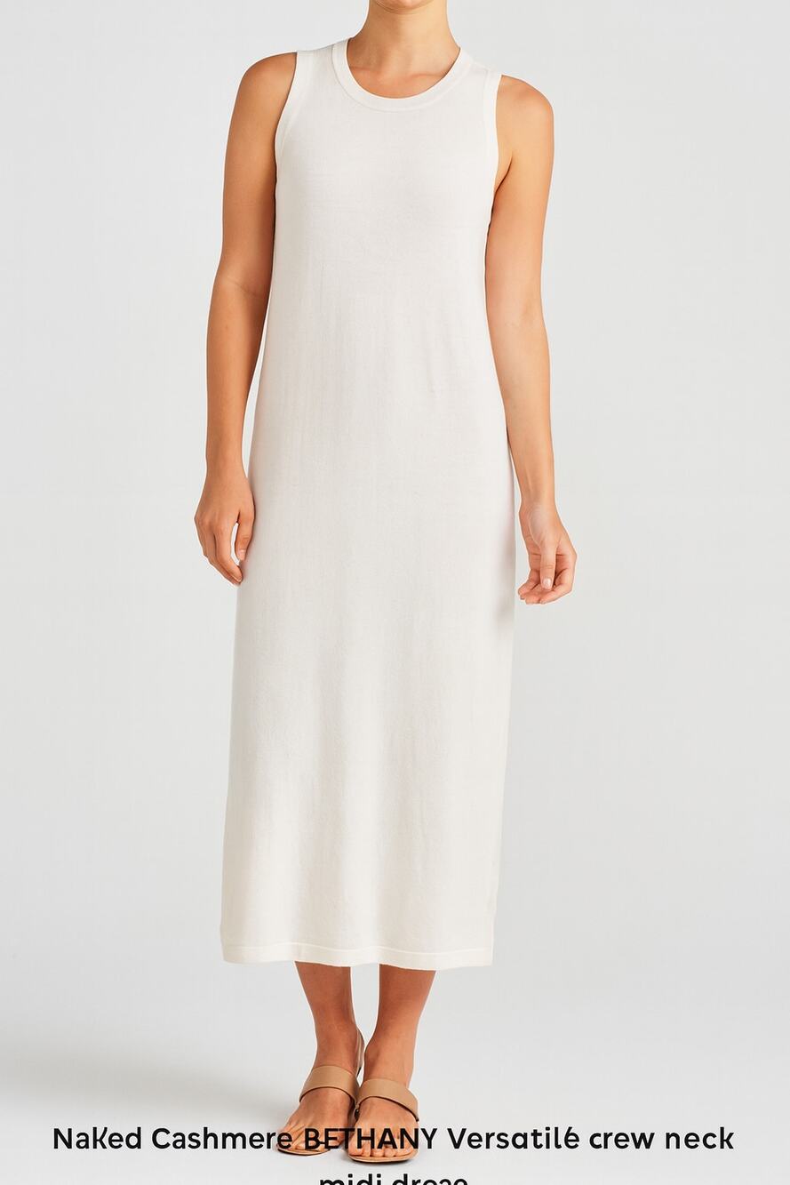 Naked Cashmere Bethany Versatile Crew Neck Midi Dress Womens XS